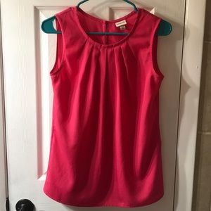Bright pink sleeveless tank blouse - polyester